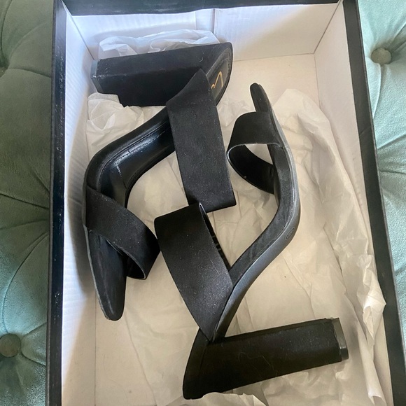 Marlowe Black Suede High Heel Sandals - Picture 6 of 8